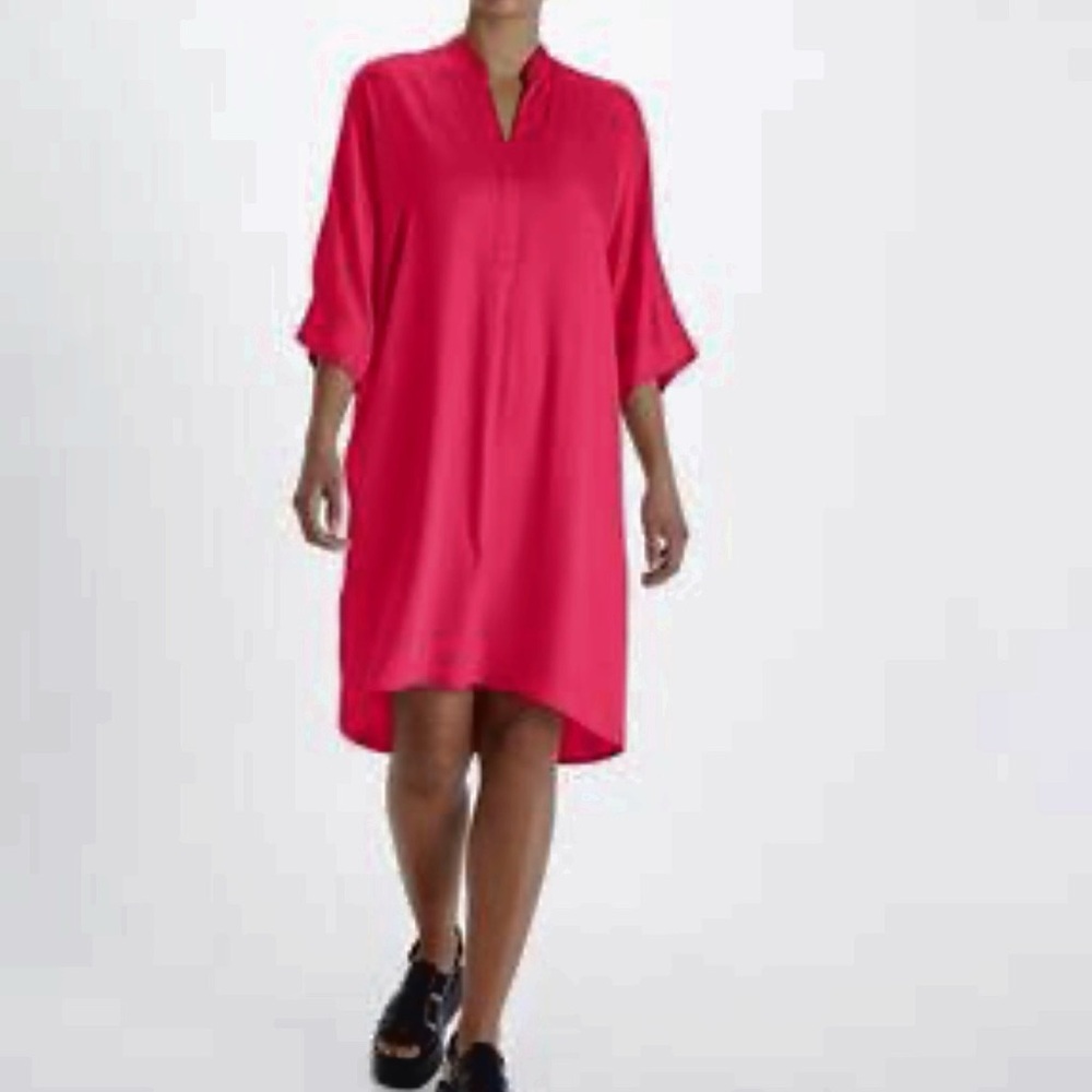 Neu Nomads Kerala Dress Size Small Pink Oversized Casual V-Neck Minimalist